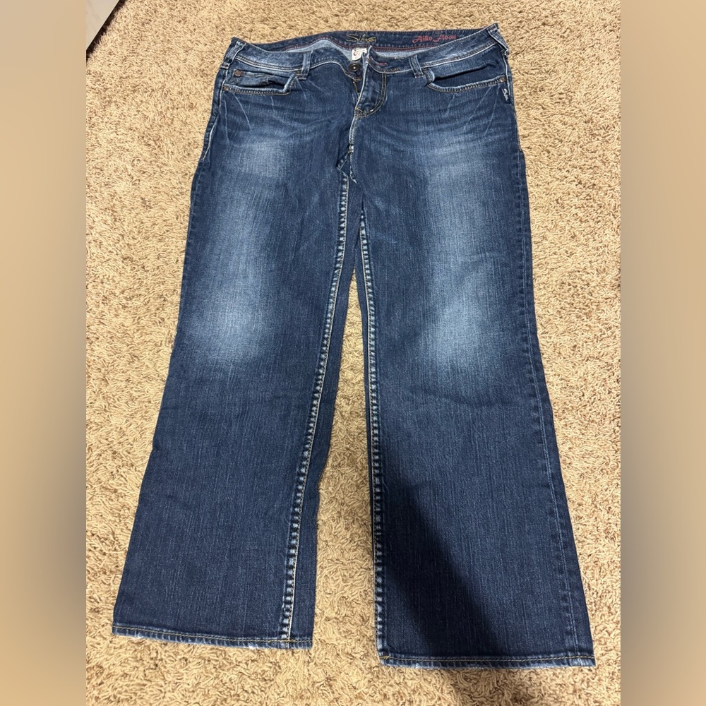 Silver Akio Flood Blue Women's Jeans